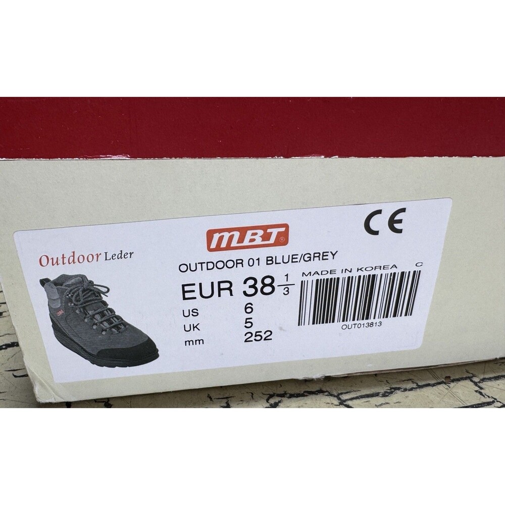 MBT Gray Leather Lace Up Round Toe Outdoor Hiking Boot W Original Box Womens 6 - Picture 16 of 16